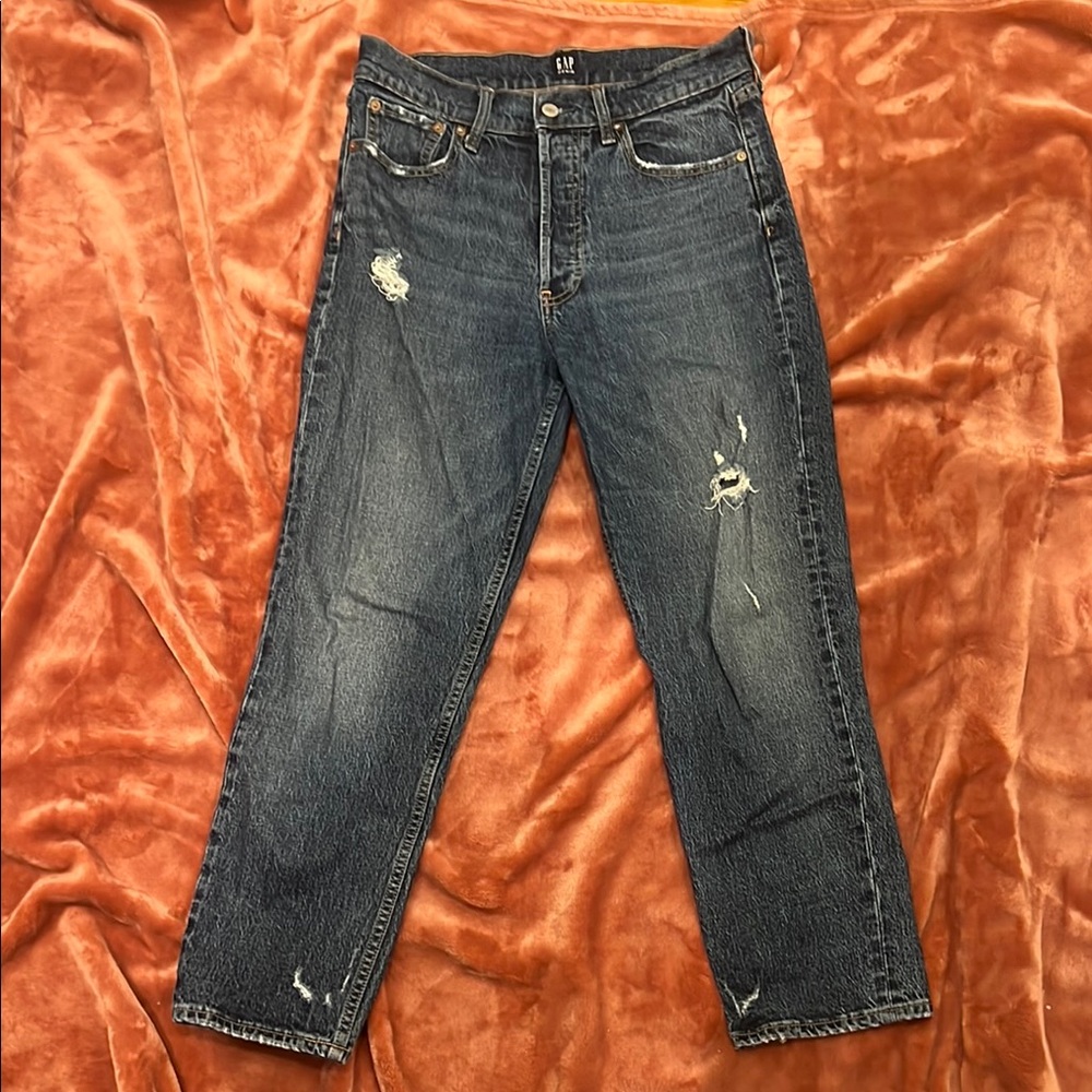 Gap Cheeky Straight Distressed Blue Jeans